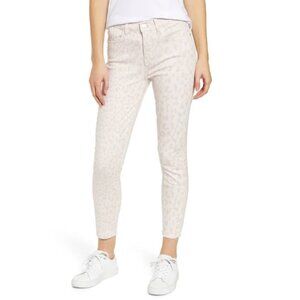 Current Elliott High-Rise Stiletto Skinny Jeans Womens 26 Pink Cropped Leopard
